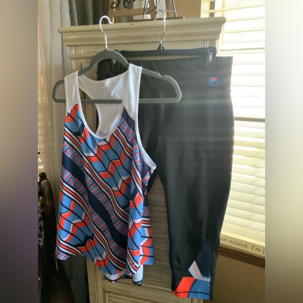 Fila Sport Geometric Women’s Activewear Set, Leggings and Tank